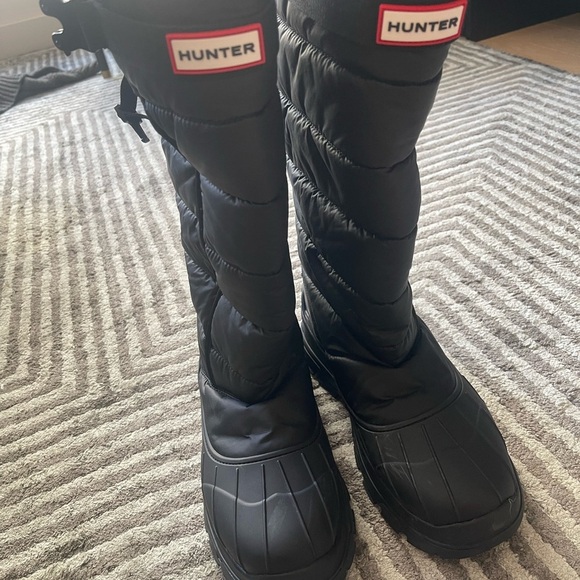Hunter Black Quilted Boots - Picture 3 of 10